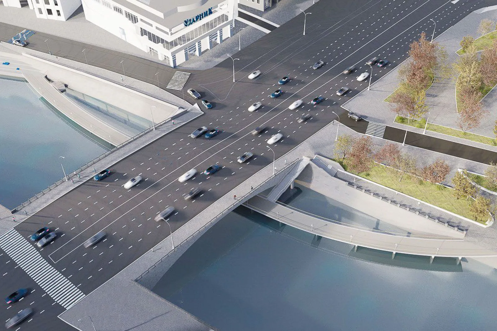 На Болотной набережной начали строить новый мост 