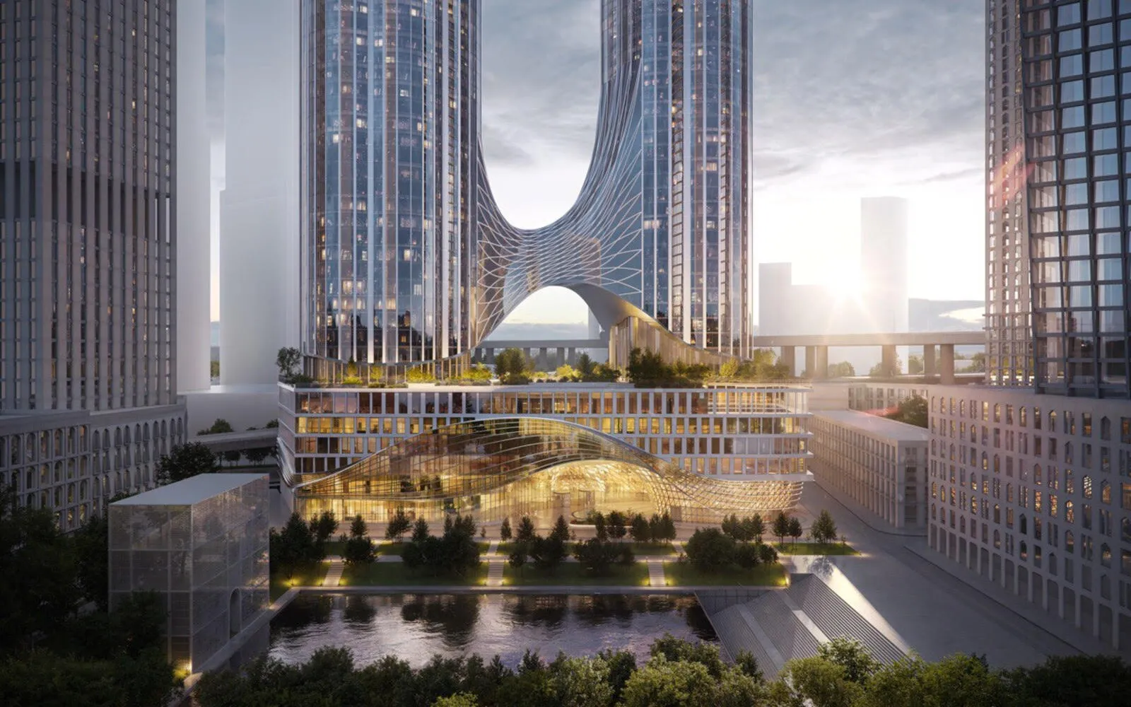 Многофункциональный комплекс с благоустроенным двором на высоте 28 метров появится рядом с «Москва-Сити»