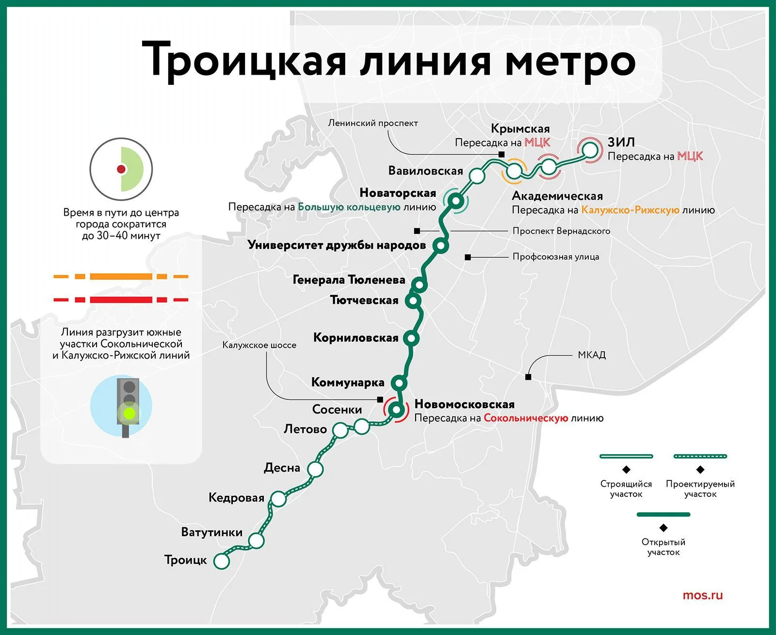 В Москве провели технический запуск нового участка Троицкой ветки метро 