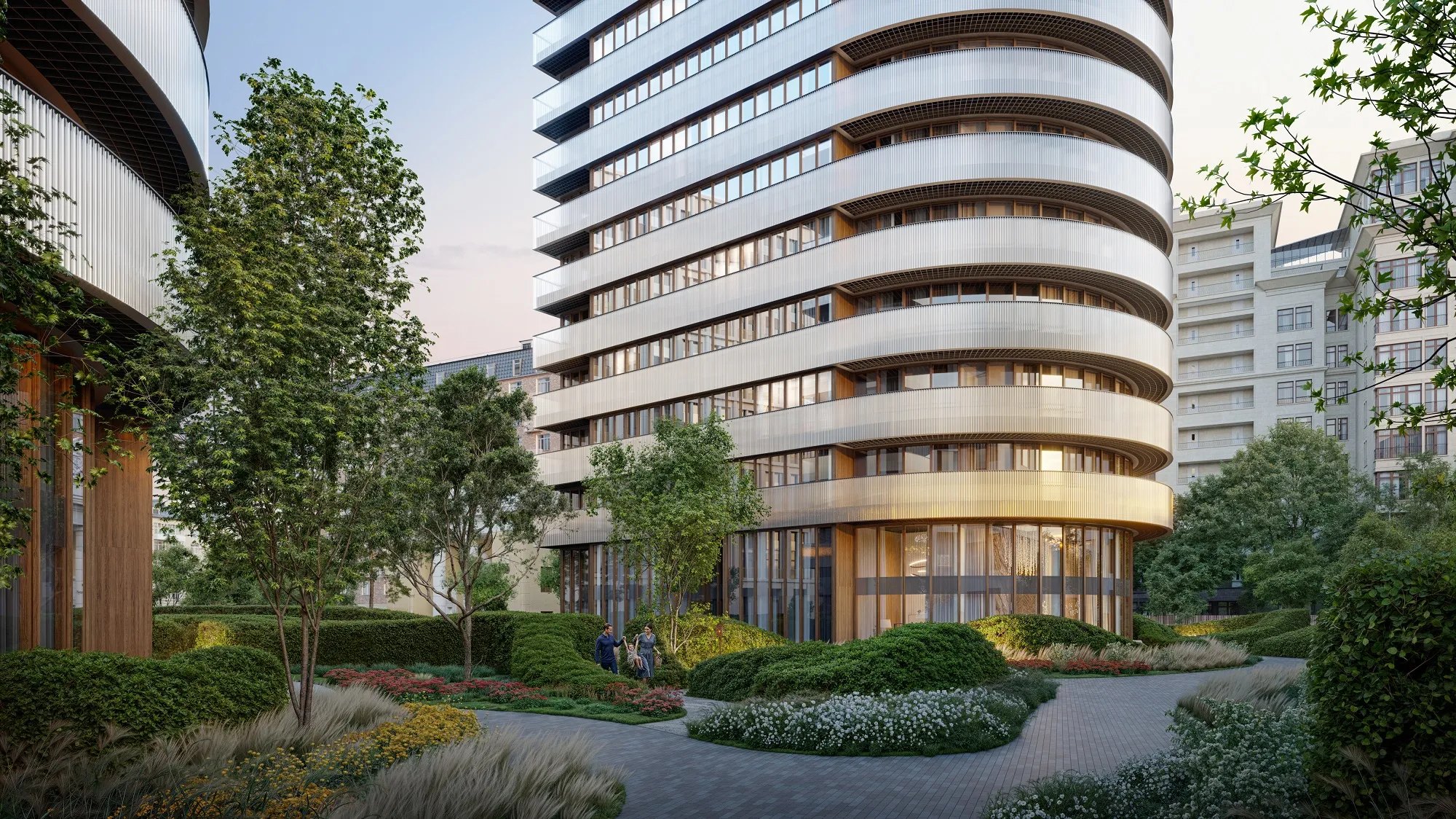 На Фрунзенской набережной начали строить дома с закруглёнными фасадами