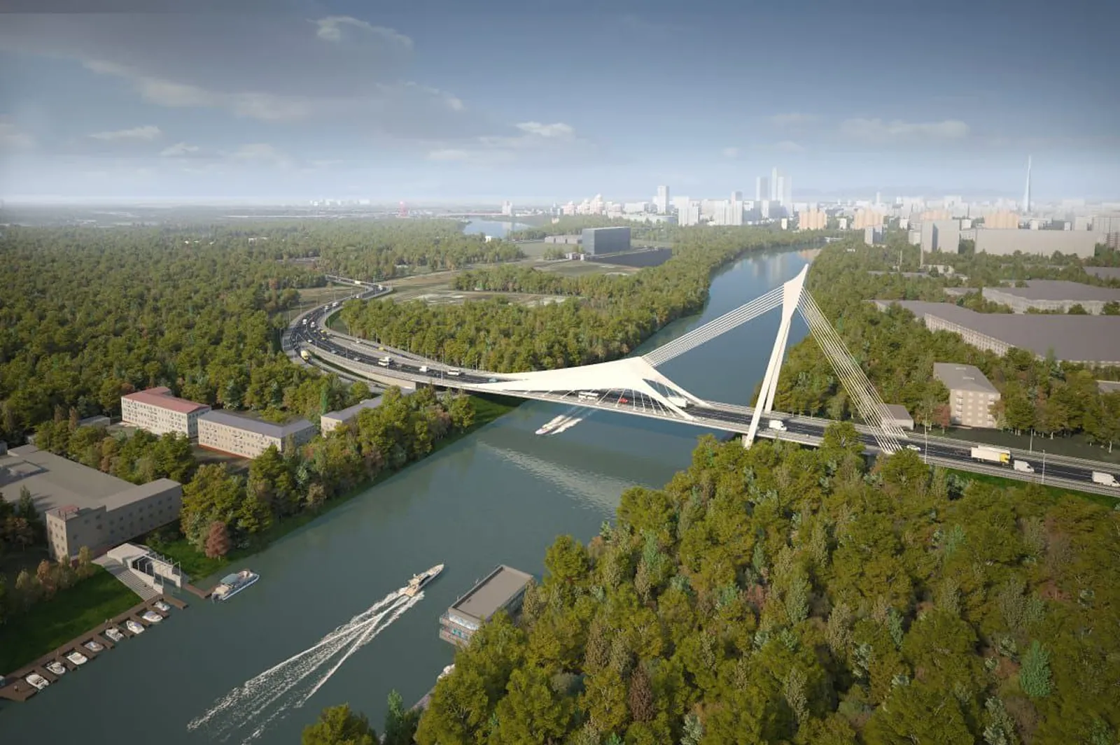 В Москве до конца 2028 года построят четыре вантовых моста