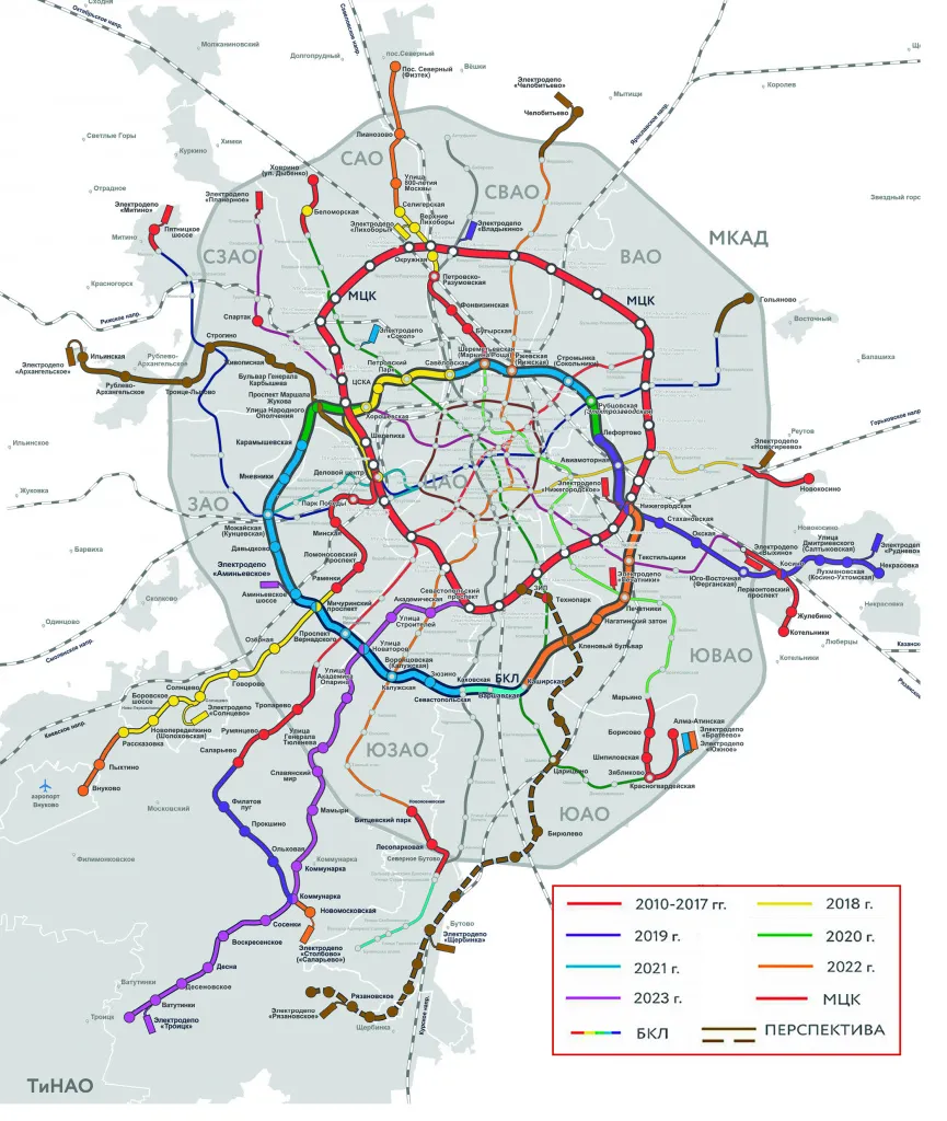 строительство метро на карте москвы