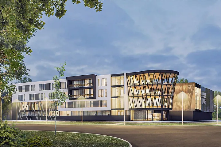 Четырехэтажная баскетбольная корзина украсит фасад Центра сборных команд в Новой Москве