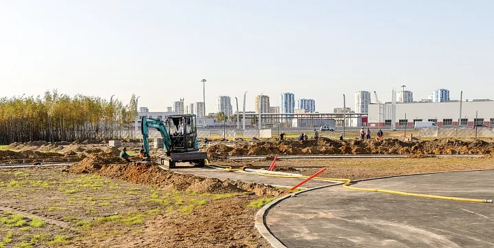 Территорию у индустриального парка «Руднево» начали благоустраивать 