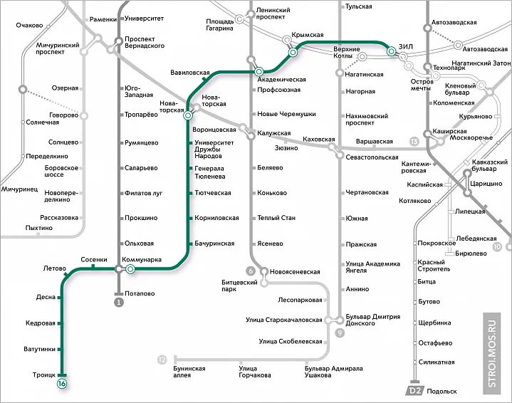 Утверждён проект планировки метро до Троицка