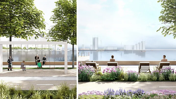 На набережной Южного порта установят два километра скамеек