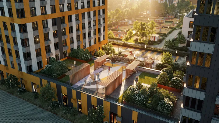 Сизая канадская ель и черемуха Маака украсят приватный двор второй очереди ЖК «Тетрис»