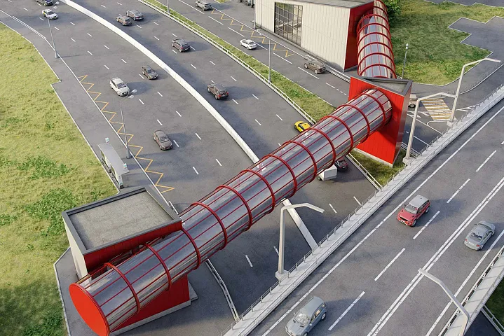 Пешеходный переход в виде аэродинамической трубы построят на северо-западе Москвы