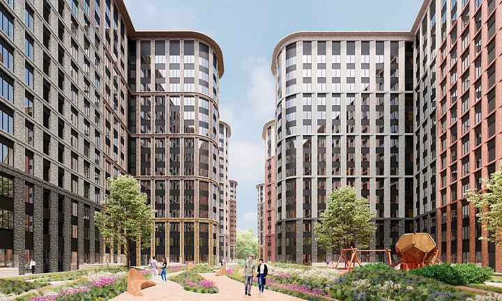 В комплексе апартаментов «Движение. Говорово» начали облицовку фасада