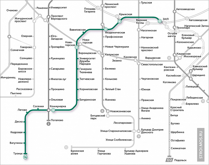 Утверждён проект планировки метро до Троицка