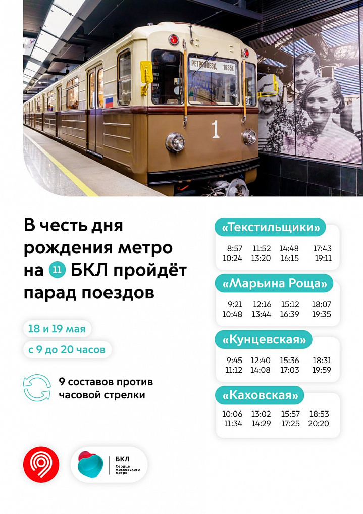 На БКЛ в честь Дня рождения метро пройдет парад ретро-поездов